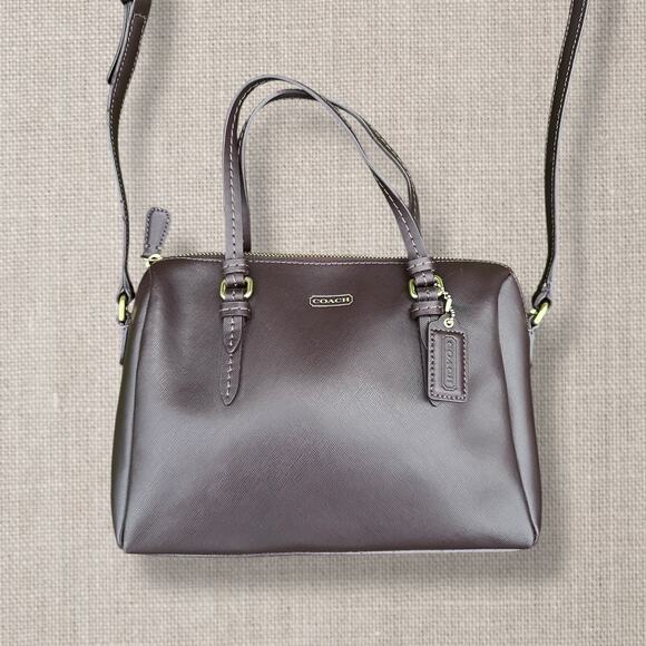 Coach Mini Bennet Crossbody Satchel Purse – Dark Brown Leather Handbag - Picture 2 of 4